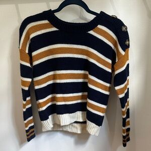 Pink Rose Striped Sweater